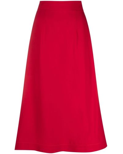 Moschino Falda de cintura alta - Rojo