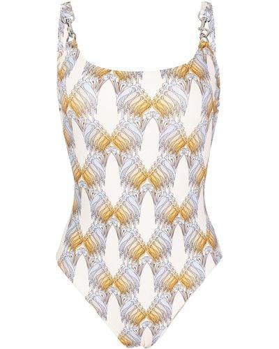 Tory Burch Graphic-print Swimsuit - White