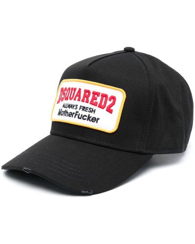 DSquared² Logo-patch Cotton Baseball Cap - Black