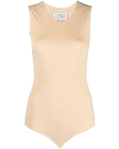 Maison Margiela Round-neck Sleeveless Bodysuit - Natural
