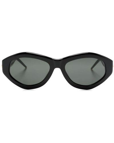 Casablancabrand Logo-plaque Geometric-frame Sunglasses - Black