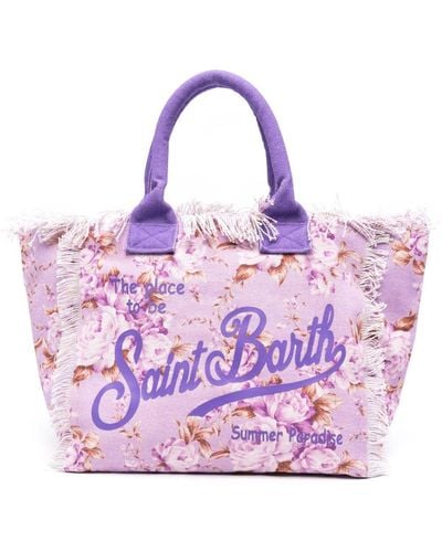 Mc2 Saint Barth Vanity Rose-print Tote Bag - Purple