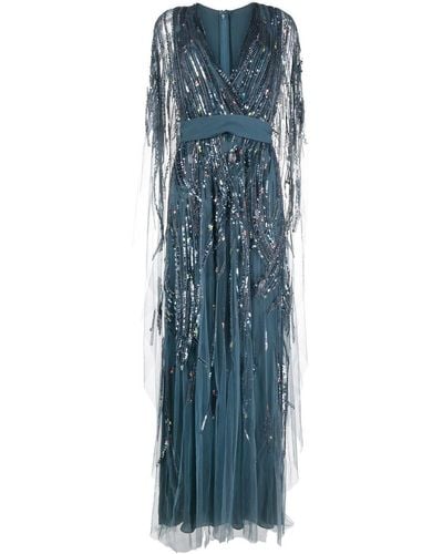 Elie Saab Bead Embroidered Gown - Blue