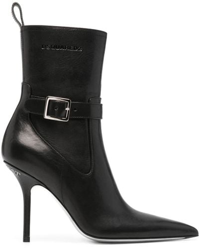DSquared² Distressed 120mm Leather Boots - Black