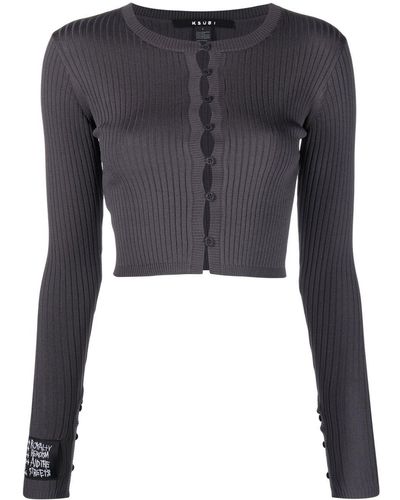 Ksubi Ribbed-knit Button-down Cardigan - Black