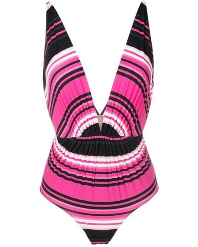 Clube Bossa Clavert Plunging Swimsuit - Pink