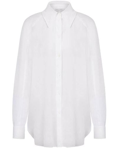 Alberta Ferretti Semi-sheer Cotton Shirt - White