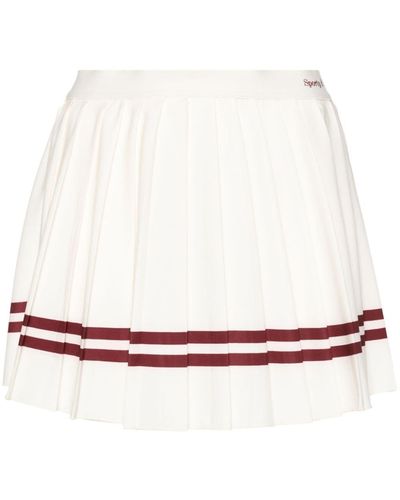 Sporty & Rich Classic Pleated Mini Skirt - White