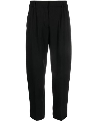 Erika Cavallini Semi Couture Pantalones capri con pinzas - Negro