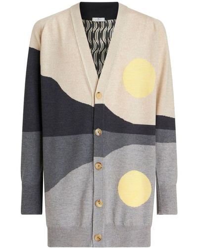 Etro Cardigan con motivo jacquard - Grigio