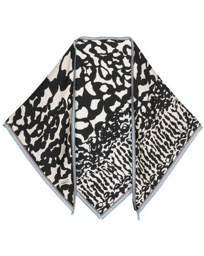 Luisa Cerano Jacquard Silk Scarf - Black