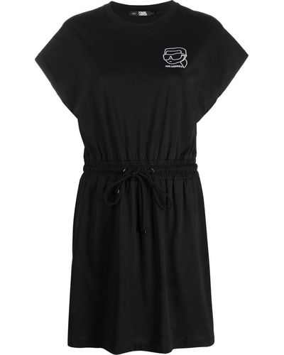 Karl Lagerfeld Ikonik Organic-cotton Beach Dress - Black