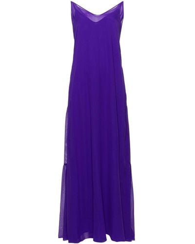 Max Mara Jago Semi-sheer Silk Maxi Dress - Purple