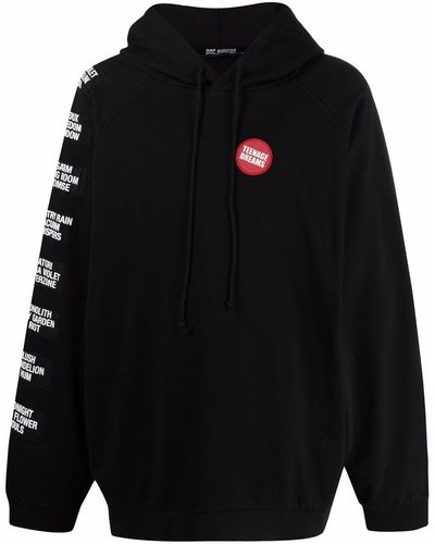 Raf Simons Hoodie mit Patch - Schwarz