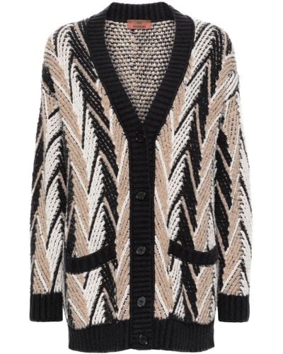 Missoni Wollgemisch-Cardigan mit Zickzackmuster - Schwarz