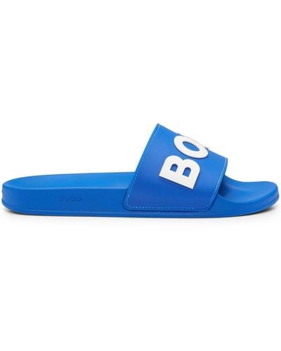 BOSS Sandali slides con logo goffrato - Blu