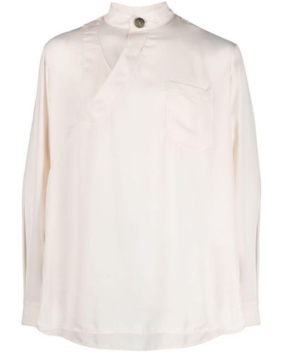 LABRUM LONDON Camisa asimétrica de manga larga - Blanco