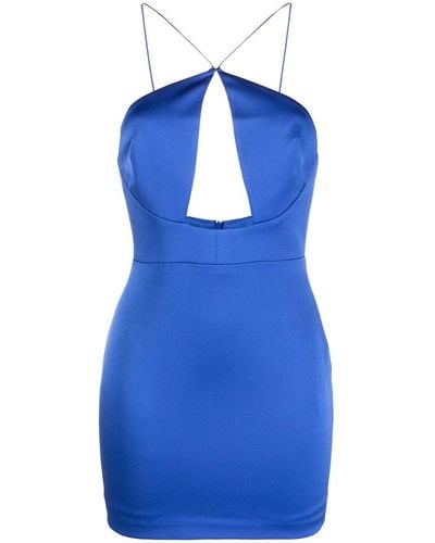 Alex Perry Satijnen Mini-jurk - Blauw