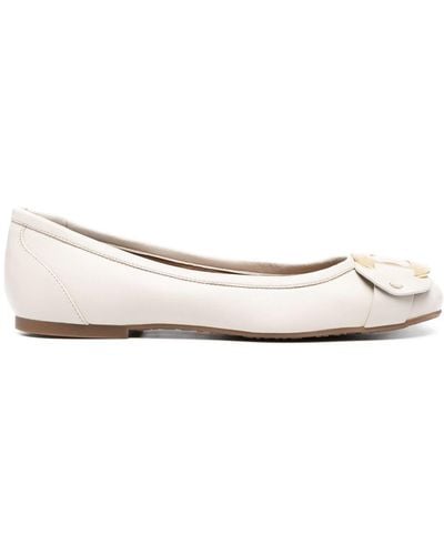 See By Chloé Chany Leather Ballerina Shoes - Natural