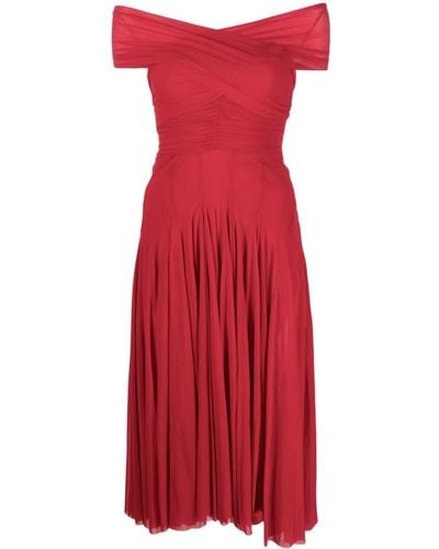 Philosophy Di Lorenzo Serafini Short-sleeve A-line Midi Dress - Red