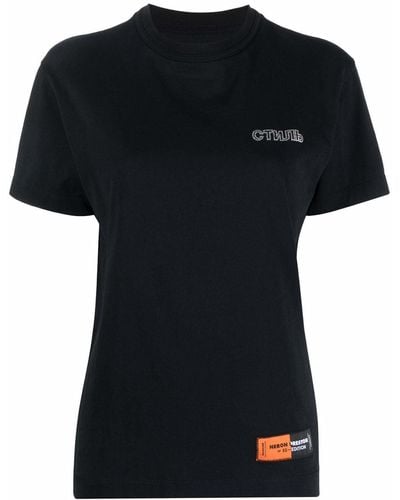 Heron Preston T-Shirt mit Kristall-Logo - Schwarz
