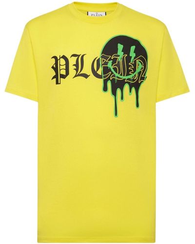 Philipp Plein Smiley Face Print T-shirt - Yellow