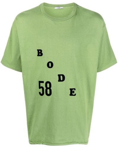 Bode T-shirt en coton à logo floqué - Vert
