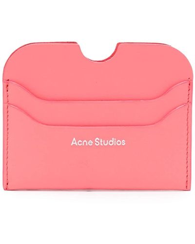 Acne Studios Logo-lettering Leather Cardholder - Pink