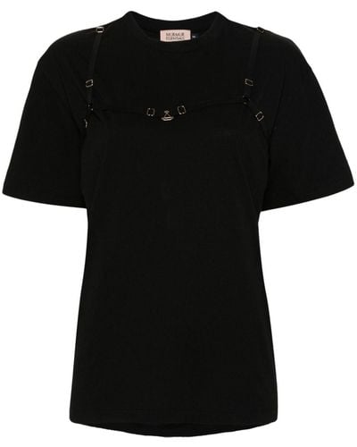 Murmur Strap-detail T-shirt - Black