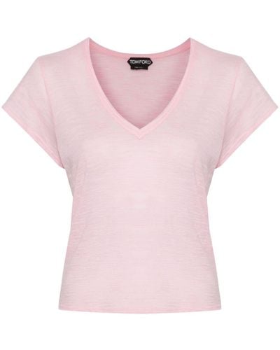 Tom Ford Semi-sheer Slub T-shirt - Pink