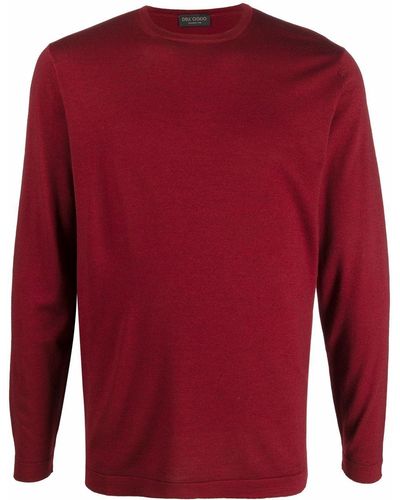 Dell'Oglio Merino Knit Crew Neck Sweater - Red