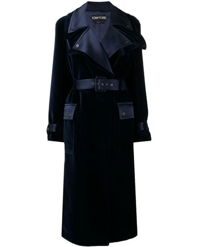 Tom Ford Mantel mit Gürtel - Schwarz