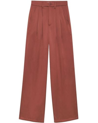 Anine Bing Carrie Silk Trousers - Red