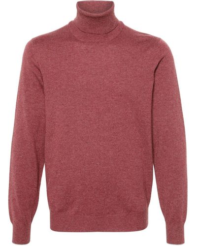 Brunello Cucinelli Roll-neck Cashmere Sweater - Red