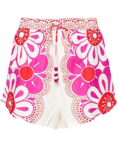 FARM Rio Maia Floral-print Shorts - Pink