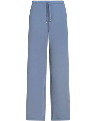 Etro Logo-embroidered Cotton Track Trousers - Blue