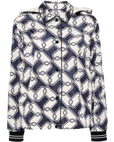 Moncler Iasone Graphic-print Hooded Jacket - ブルー