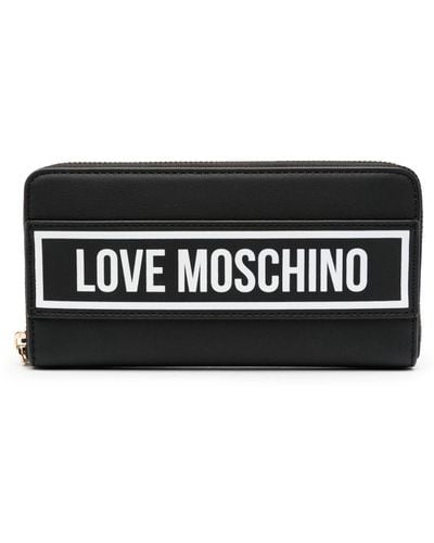 Love Moschino Logo-print Zip-up Wallet - Black