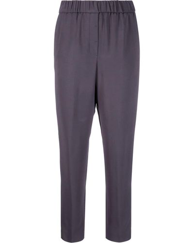 Peserico Cropped Elasticated Trousers - Purple