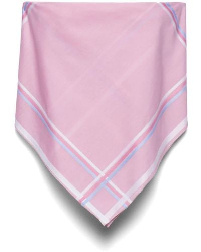 Prada Check-print Cotton Bandana Top - Pink