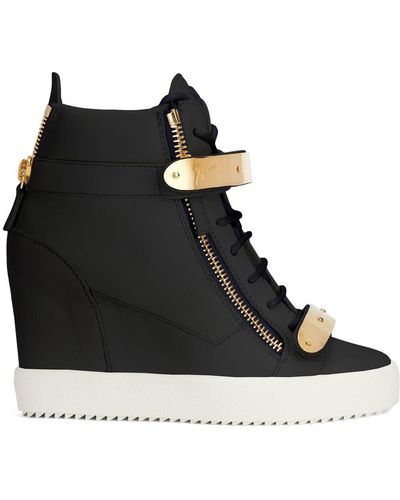 Giuseppe Zanotti Coby Sneakers Met Sleehak - Zwart