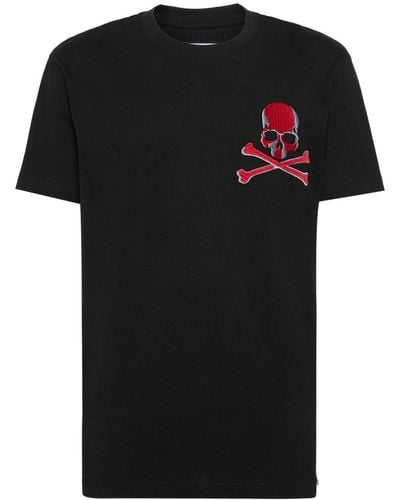 Philipp Plein T-Shirt mit Totenkopf-Print - Schwarz