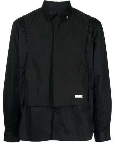C2H4 Long-sleeved Layered Shirt - Black