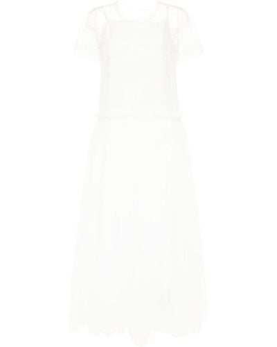 Sofie D'Hoore Mesh Sheer Maxi Dress - White