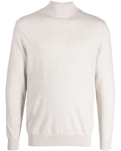 N.Peal Cashmere Roll-neck Organic-cashmere Jumper - White