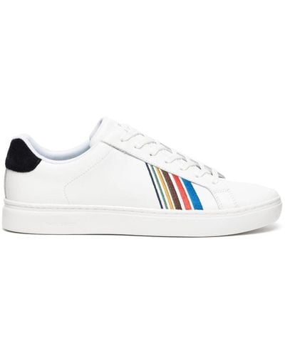 PS by Paul Smith Rex Embroidered Art Stripe Trainers - White