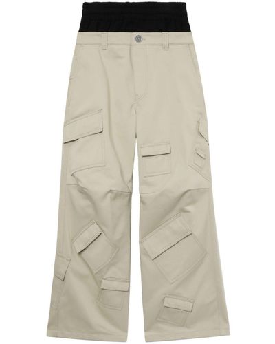 we11done Layered Straight-leg Cargo Trousers - Natural