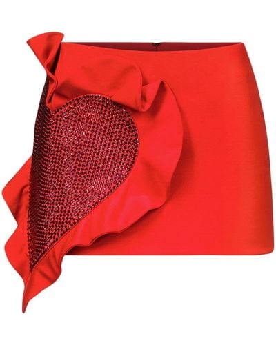 Area Heart-embellished Miniskirt - Red