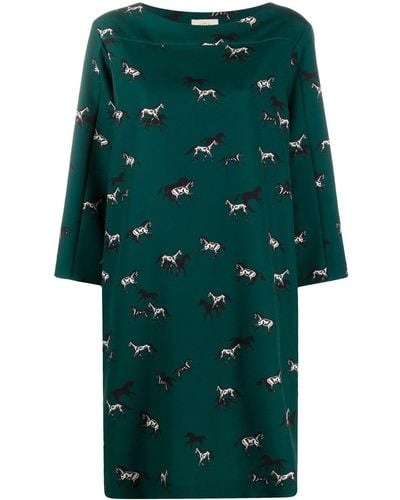 Altea Midi-jurk Met Paardenprint - Groen