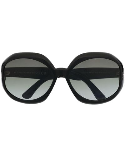 Tom Ford Gafas de sol con montura redonda - Negro